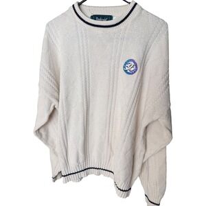 Dunbrooke Vintage Cable Knit Crewneck Sweater Size L